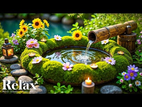 Relaxing Music for Healing + Bamboo Water Sounds 🌿 Insomnia Relief, Calm Anxiety & Deep Relaxation