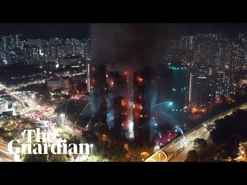 Aerial video shows scale of Hong Kong apartment complex fire