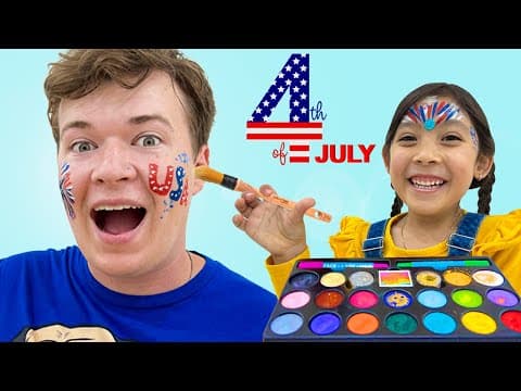 Maddie's 4th of July Face Paint Fun Art Lesson!