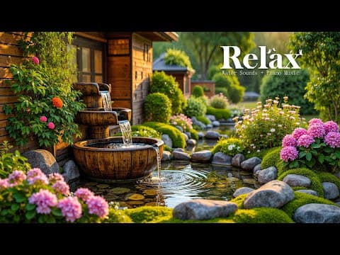 Healing of the Mind 🌿 Bamboo Water Sounds & Relaxing Music, Anxiety Relief