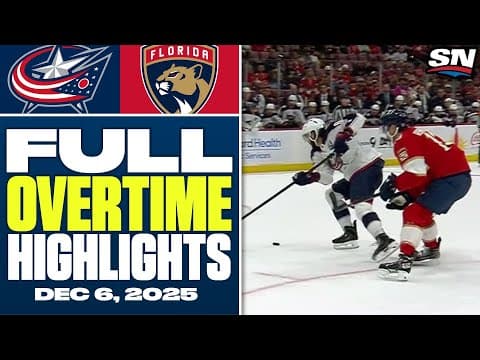 Columbus Blue Jackets at Florida Panthers | FULL Overtime Highlights - December 6, 2025