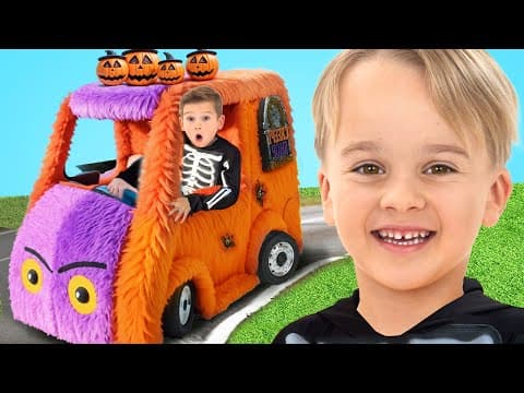 Kid plays Halloween Trick or Treat
