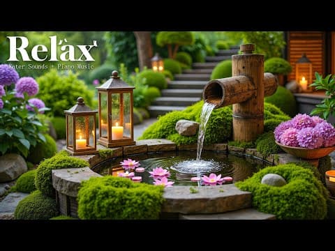 Peaceful Music to Relieve Stress and Anxiety 🌿 Healing Piano Music + Bamboo Water Sounds for Sleep