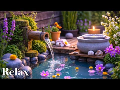 Relaxing Sleep Music 🌿 Soothing Music and Bamboo Water Sounds, Spa & Massage Music, Anxiety Relief