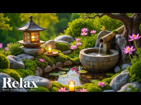 Relaxing Music + Bamboo Water Sounds 🌿 Deep Healing & Stress Relief, Anxiety | Calm Mind & Body