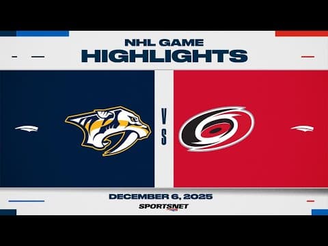 NHL Highlights | Predators vs. Hurricanes - December 6, 2025