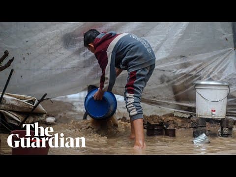 Heavy rainstorms flood tent camps in Gaza: 'We are getting sick'