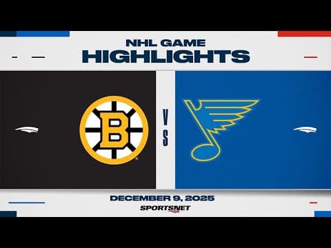 NHL Highlights | Bruins vs. Blues - December 9, 2025