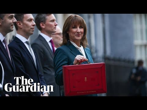 Rachel Reeves presents budget red box ahead of speech in parliament – watch live