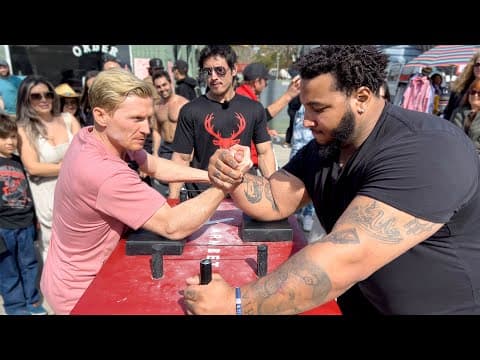Pro Arm Wrestler VS Random people in public