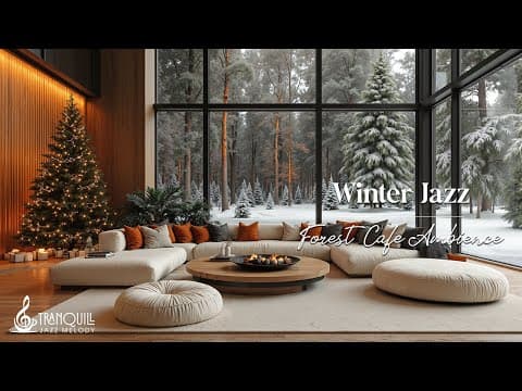 Warm Christmas Jazz | Forest Living Coffee Shop Ambience with Gentle Jazz Music for Work and Study