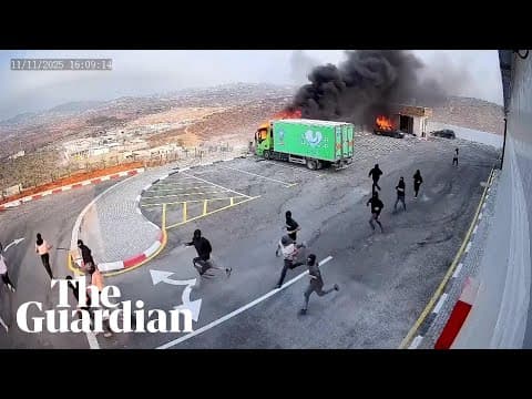 CCTV footage shows Israeli settlers attack Palestinian food warehouse