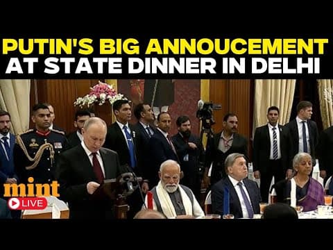 Putin India Visit LIVE | Vladimir Putin Speaks At State Dinner | Rashtrapati Bhawan | Modi | Russia