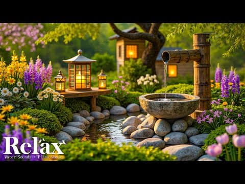 Relaxing Sleep Music + Bamboo Water Sounds 🌿 Insomnia Relief, Calm Anxiety and Sleep Instantly