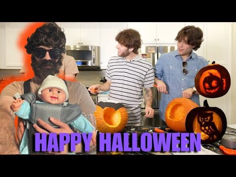 Hungover carving pumpkins on Halloween!!