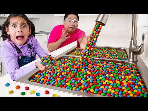 Ellie Charlotte & Eva Sees Candy Faucet Surprise Mystery Adventure