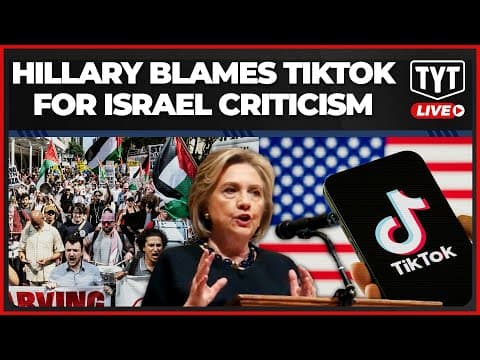 Hillary Clinton SMEARS Her Own Students, Blames TIKTOK For Growing Criticism of Israel