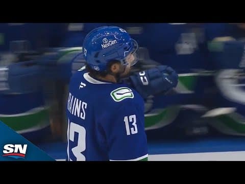 Canucks' Arshdeep Bains Tips Home First Goal Of Season vs. Mammoth