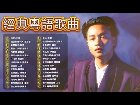 經典粵語歌曲|香港90年代懷舊金曲回顧 🎵 張國榮,王菲,鄧麗君,陳慧嫻 – Cantonese Golden Hits | 必聽經典粵語歌 – Chinese Golden Music
