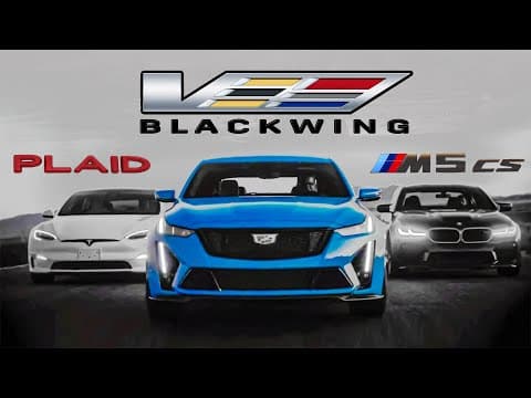 CT5-V Blackwing vs Tesla Model S Plaid vs M5 CS Review and Drag Race — Jason Cammisa ICONS Ep. 05