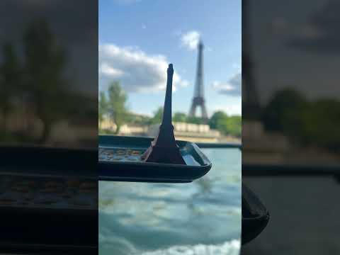 Chocolate Eiffel Tower vs real 😍🤣 #france #paris #eiffeltower #dessert #europe #travel #trending