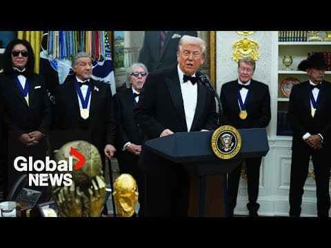 Trump hosts, presents medals to Sylvester Stallone, KISS, other cultural icons at White House