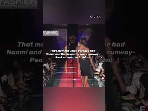 Peak fashion moment with Naomi & Gisele on Versace runway #fashion #runway #model #naomi #giselle