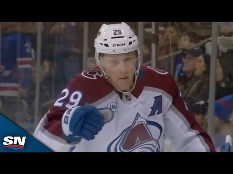 Avalanche's Nathan MacKinnon Bats In Rebound Past Shesterkin For Sweet Finish