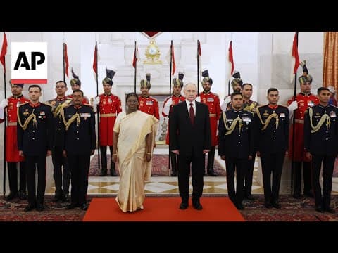 Putin attends ceremonial reception as he concludes his visit to India