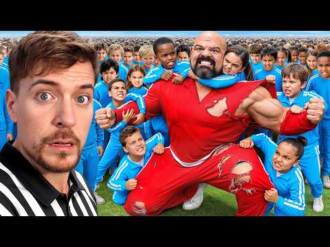 100 Kids Vs World's Strongest Man!