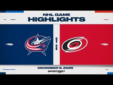NHL Highlights | Blue Jackets vs. Hurricanes - December 9, 2025