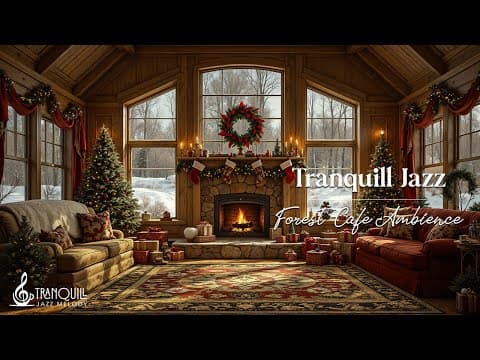 Cozy Weekend Christmas Coffee Shop Ambience Jazz | Soft Firelight And Warm Holiday Comfort with Jazz