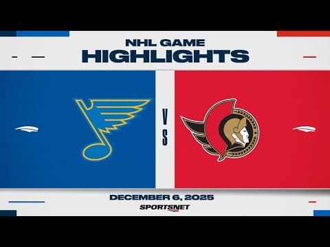NHL Highlights | Blues vs. Senators - December 6, 2025