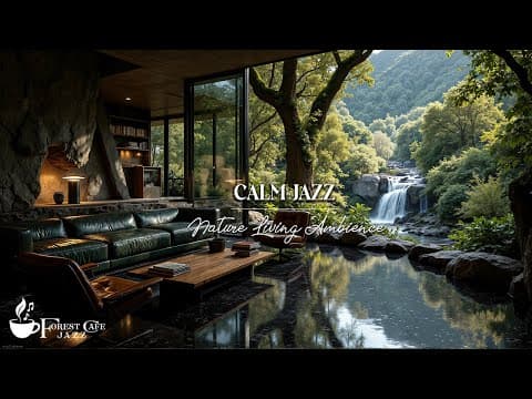 Calm Nature Jazz | Relaxing Jazz Music with Waterfall Ambience for Peace, Focus & Stress Relief