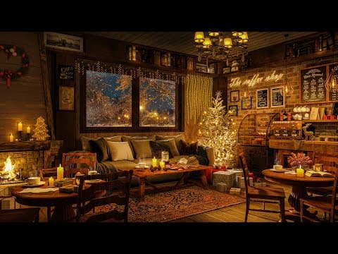 4K Cozy Coffee Shop Ambience with Relaxing Jazz Music for Relaxing and Studying