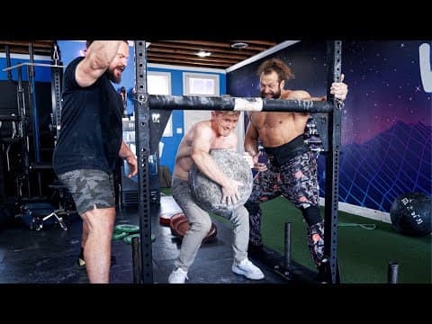 Rock climber challenges the world strongest man...