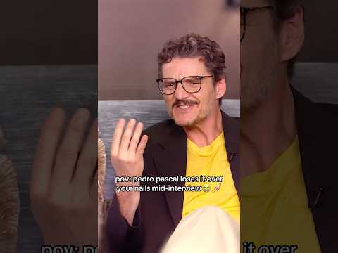 Pedro Pascal loses it over this interviewer's nails💅😭 #shorts