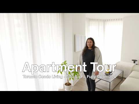 Touring a Modern Minimalist Apartment with ZERO Visual Clutter in Toronto, 580sqft/54sqm