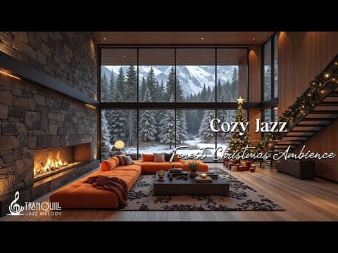 Cozy Christmas in Forest Cafe Jazz — Soft Snowfall For Peaceful Holiday Comfort, Study And Work