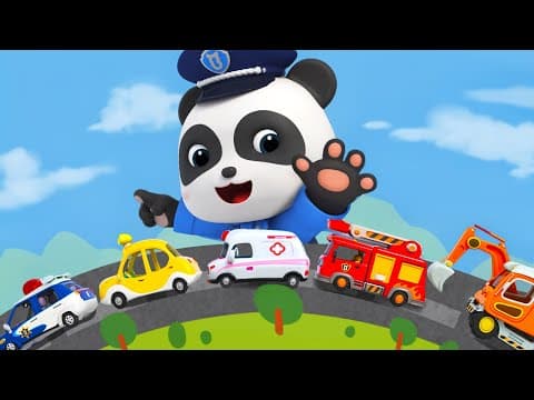 Five Little Cars Patrol Team | Vehicles Song for Kids | Nursery Rhymes & Kids Songs | BabyBus