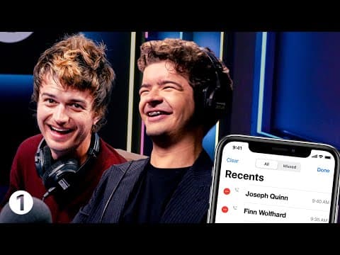 Joe Keery & Gaten Matarazzo call their famous friends - will they be sitting or standing?
