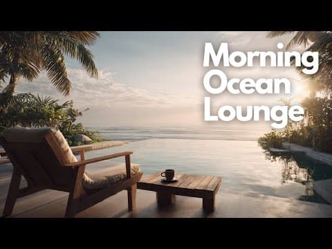 Relaxing Music with Ocean View & Morning Glow | Morning Ocean Lounge