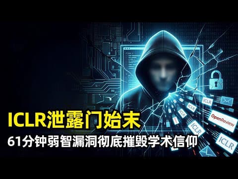 【人工智能】AI顶会ICLR泄露门始末 | 61分钟漏洞 | 审稿人身份裸奔 | 双盲机制粉碎 | 学术信仰崩塌 | OpenReview | 黑暗森林 | AI评审意见 | 审稿人圈子 | 引文联盟