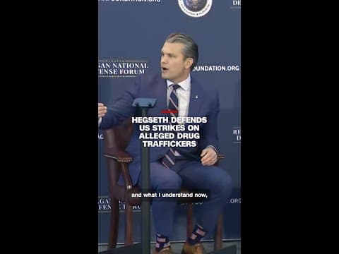 Hegseth defends US strikes on alleged drug traffickers