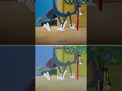 Tom and Jerry, restoration vs original!! 🐱🐭 #tomandjerry #classiccartoons #shorts #warnerbros